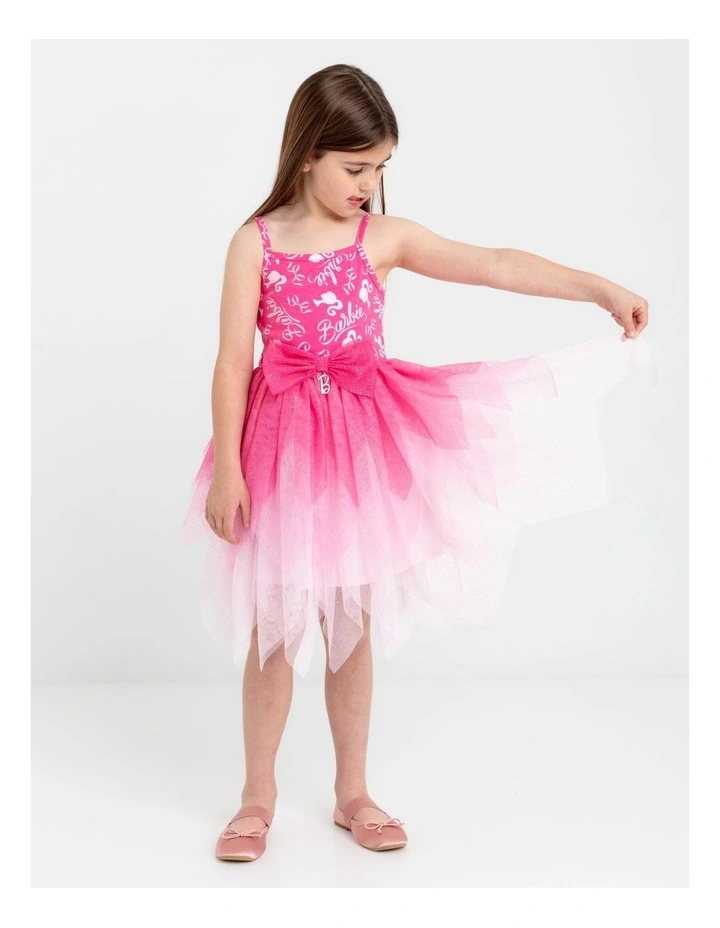 Barbie Bow Tulle Party Dress in Hot Pink image 4