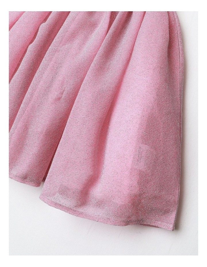 Barbie Glitter Puff Sleeve Party Dress in Pink image 4