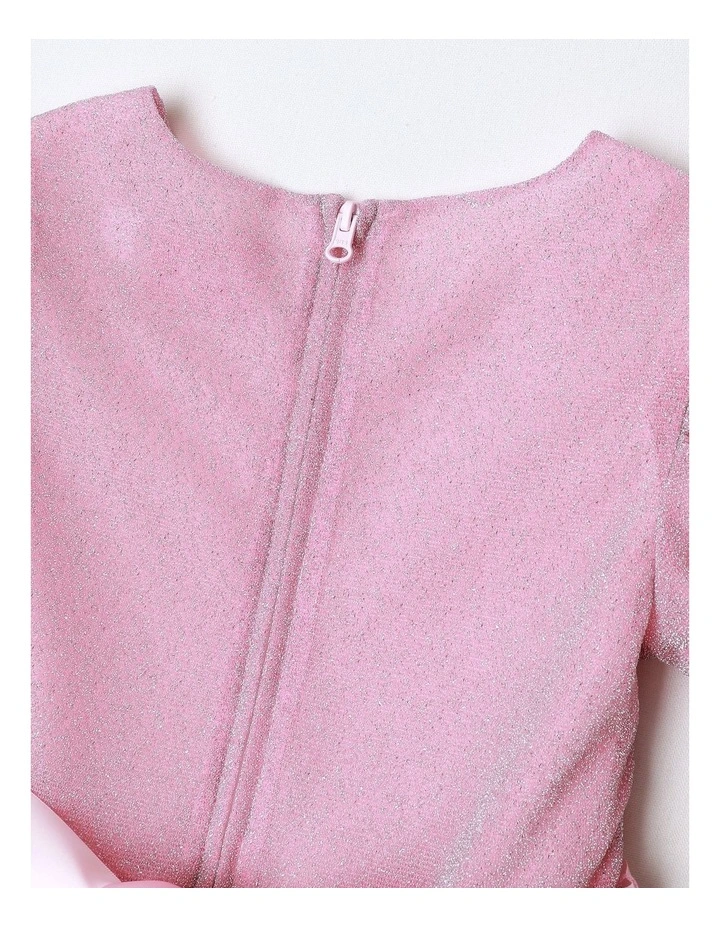 Barbie Glitter Puff Sleeve Party Dress in Pink image 5