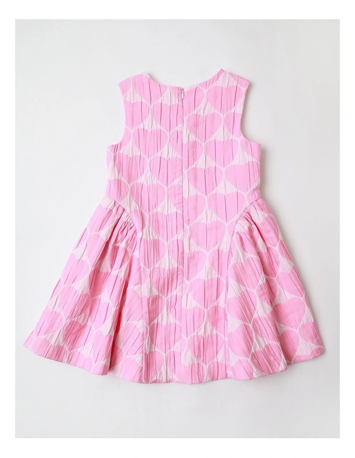 Barbie Textured Sleeveless Party Dress in Baby Pink image 3