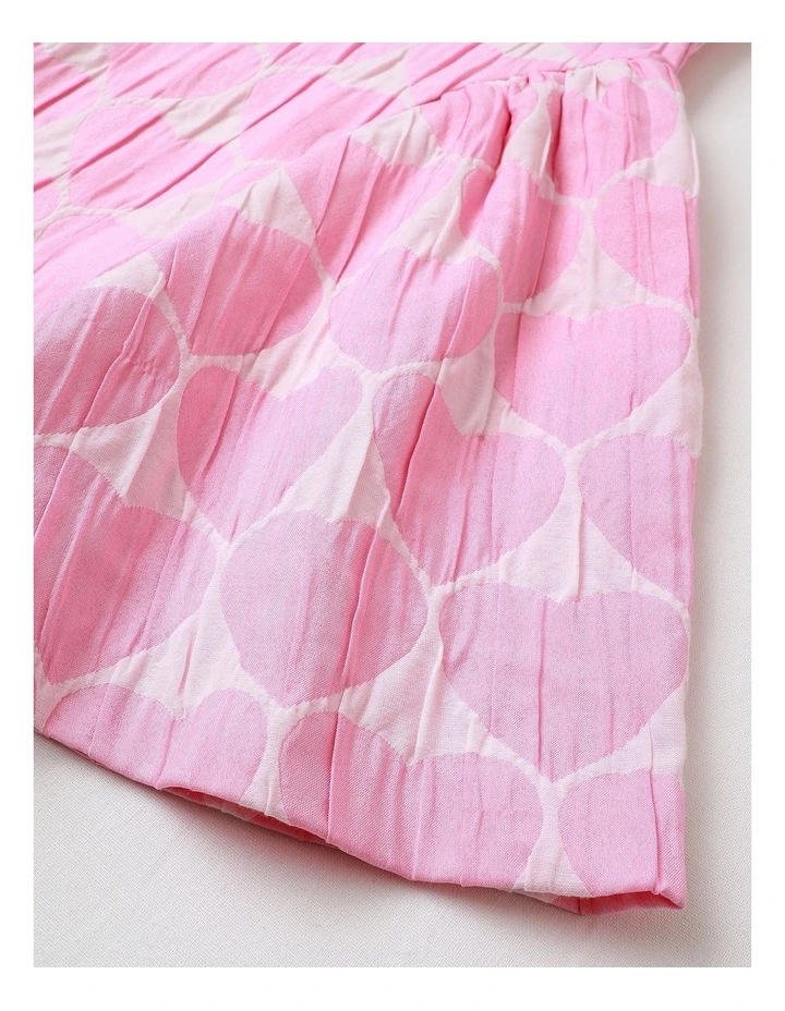 Barbie Textured Sleeveless Party Dress in Baby Pink image 4