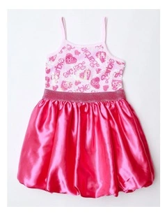 Barbie Sequin Bubble Hem Party Dress in Baby Pink