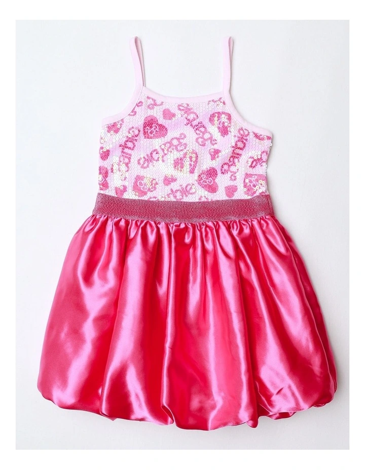 Barbie Sequin Bubble Hem Party Dress in Baby Pink image 1
