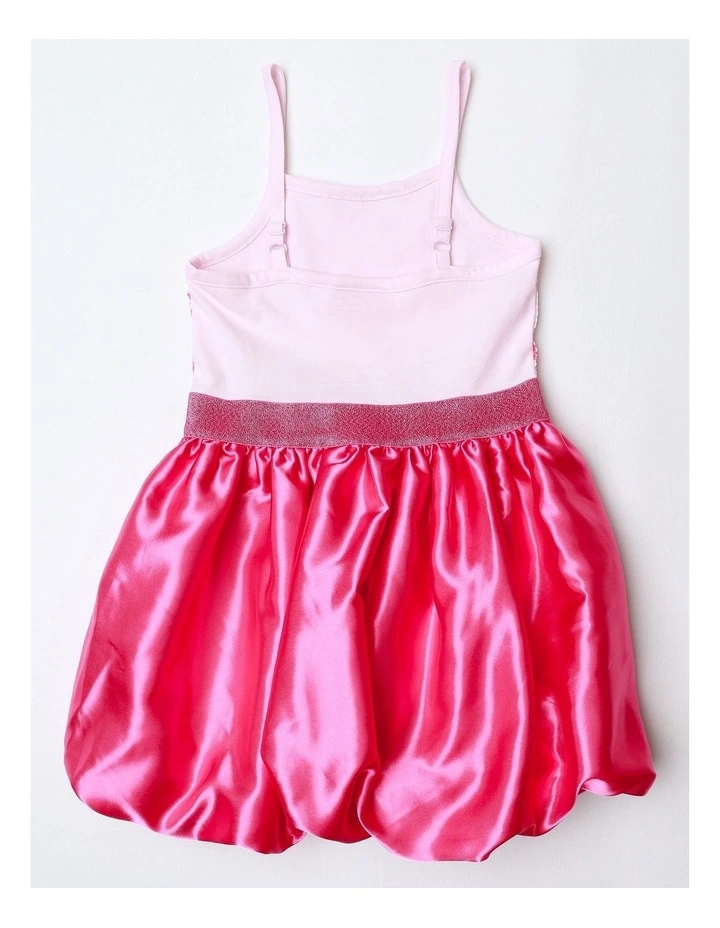 Barbie Sequin Bubble Hem Party Dress in Baby Pink image 3