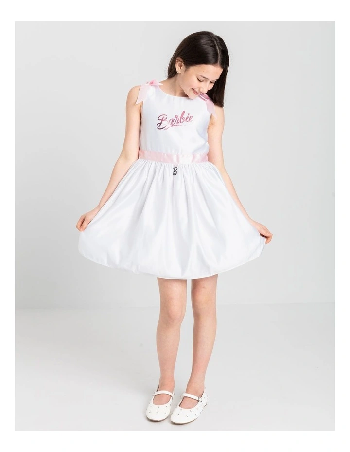 Barbie Satin Bow Dress in Winter White image 2