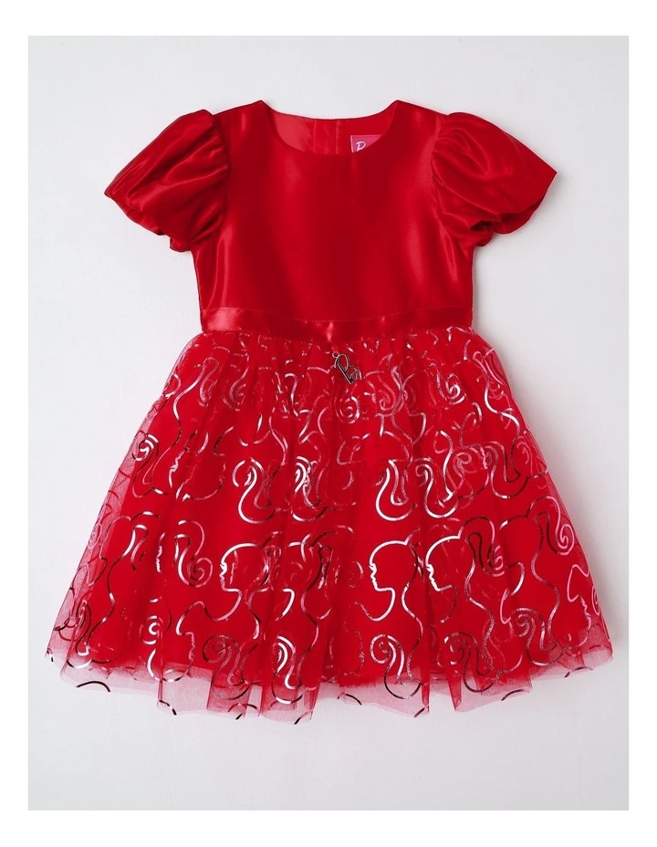 Barbie Glitter Tulle Party Dress in Raspberry image 1