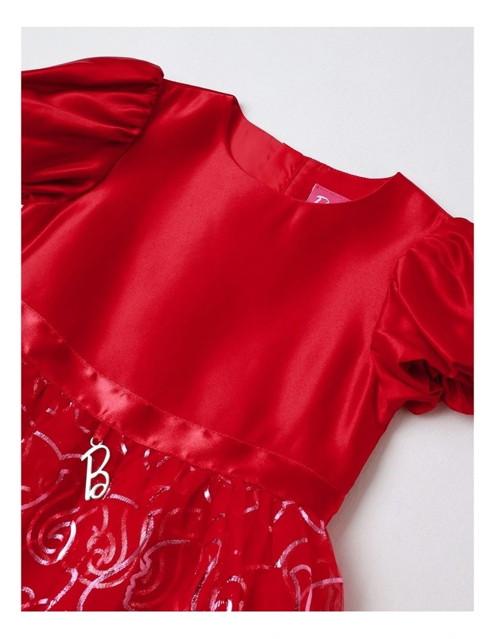Barbie Glitter Tulle Party Dress in Raspberry image 2