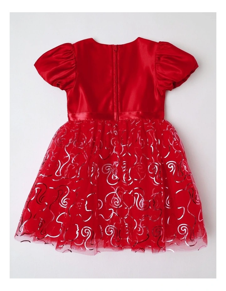 Barbie Glitter Tulle Party Dress in Raspberry image 3