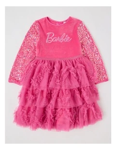 Barbie Velour Dress in Pink
