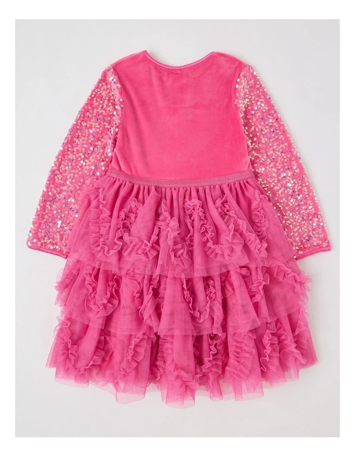 Barbie Velour Dress in Pink image 2