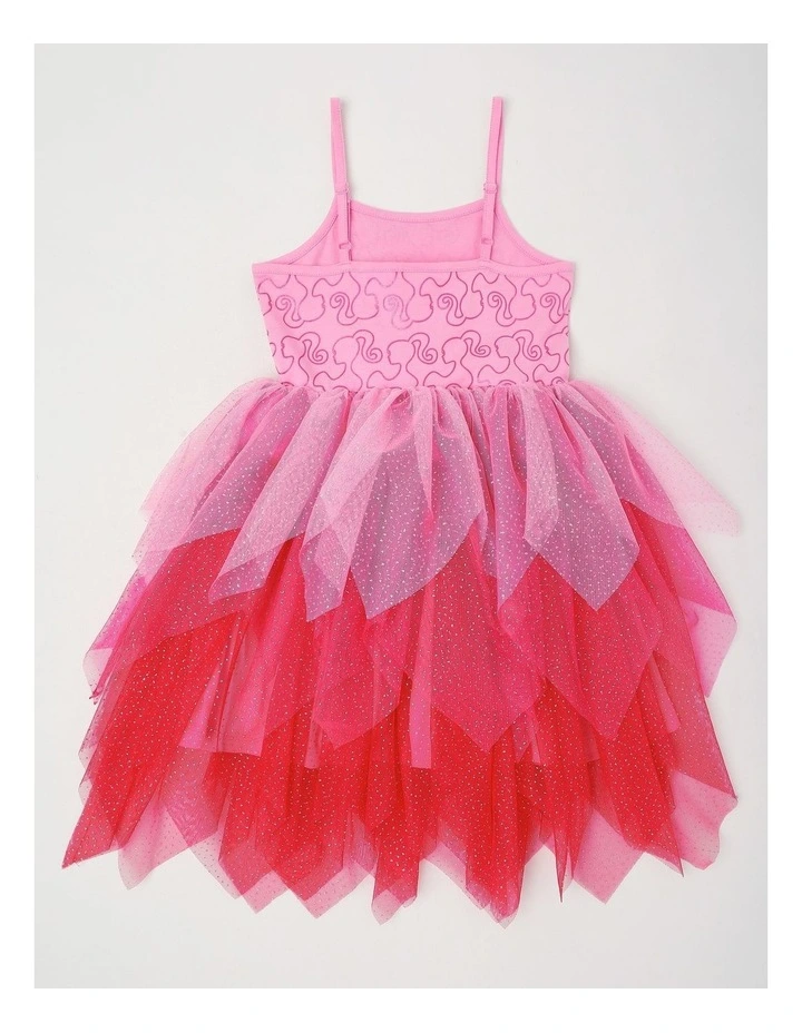 Barbie Ombre Tulle Dress in Bright Pink image 2