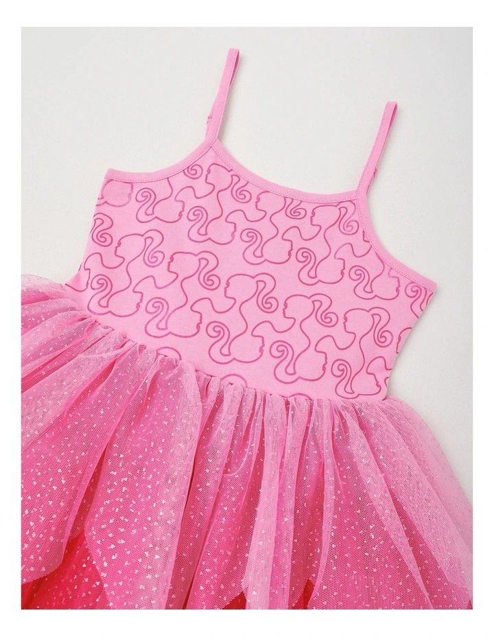 Barbie Ombre Tulle Dress in Bright Pink image 3