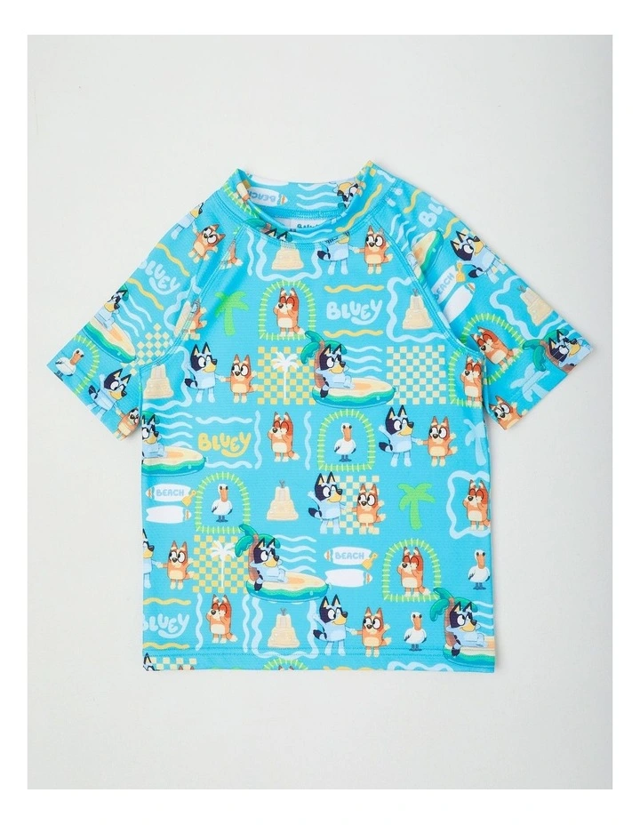 Bluey Boys Tropical Swimwear Teal image 1