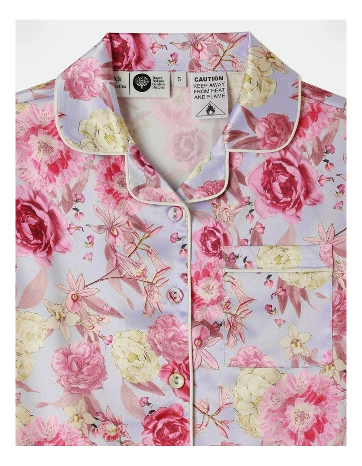 Artist Series X The Royal Botanic Gardens Floral Pyjama Set in Light Blue image 2