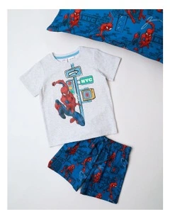 Disney Spiderman Cityscape Pyjama in Grey Marle