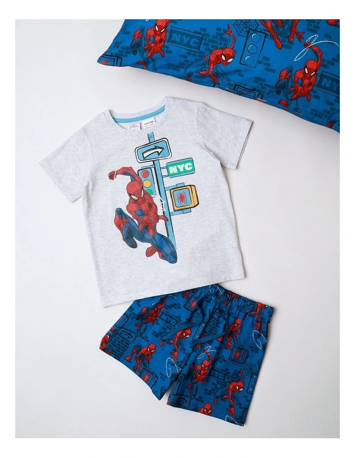 Disney Spiderman Cityscape Pyjama in Grey Marle image 1