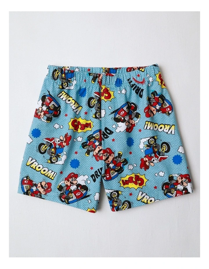 Super Mario Kart Stamp Pyjama With A Pillowcase in Pale Blue image 5
