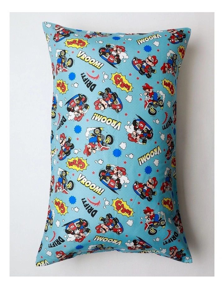 Super Mario Kart Stamp Pyjama With A Pillowcase in Pale Blue image 6