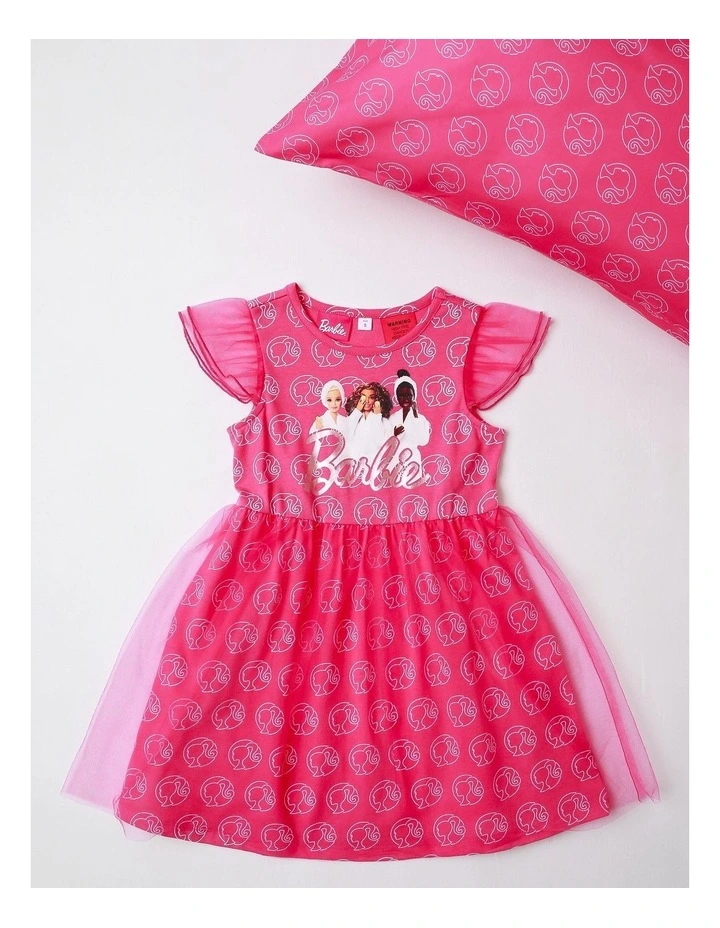 Barbie Girls Night Tulle Nightie With A Pillowcase in Hot Pink image 1