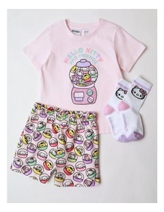 Hello Kitty Vending Machine Pyjama With Socks in Light Pink