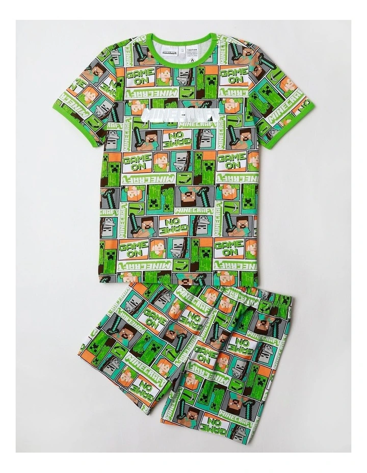 Minecraft Menu Pyjama With A Pillowcase in Grey Marle image 2