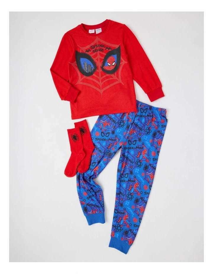 Cosy Knit Pyjama With Socks in Red image 1