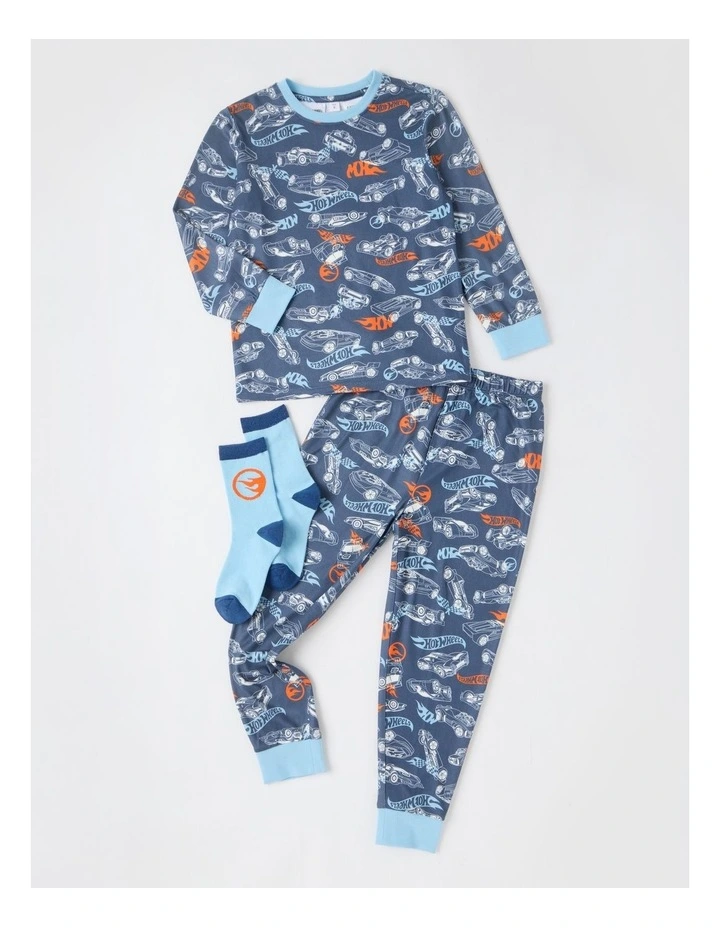 Cosy Knit Pyjama With Socks in Stonewash image 1
