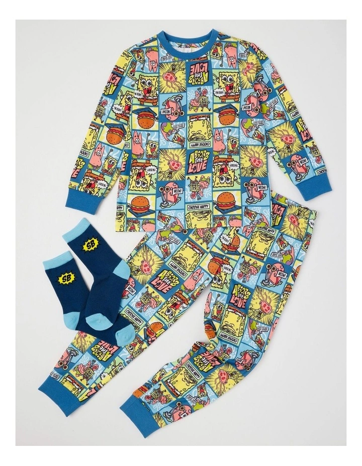 Spongebob Knit Pyjama With Socks in Multicolour image 1