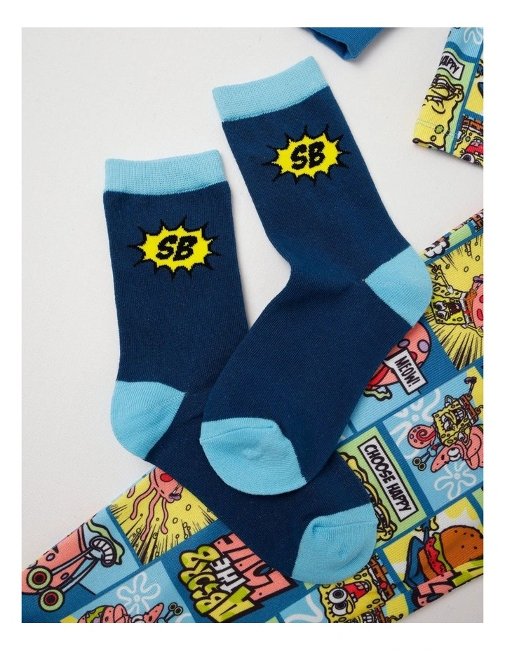 Spongebob Knit Pyjama With Socks in Multicolour image 3