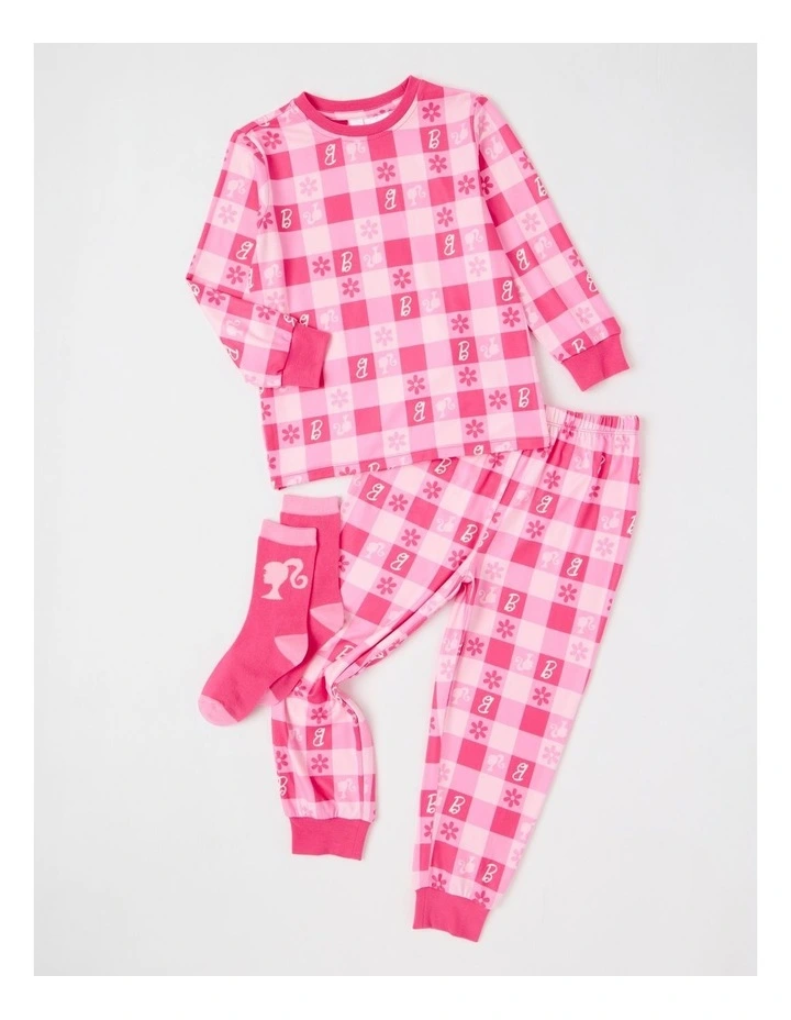 Barbie Cosy Knit Pyjama With Socks in Pink image 1