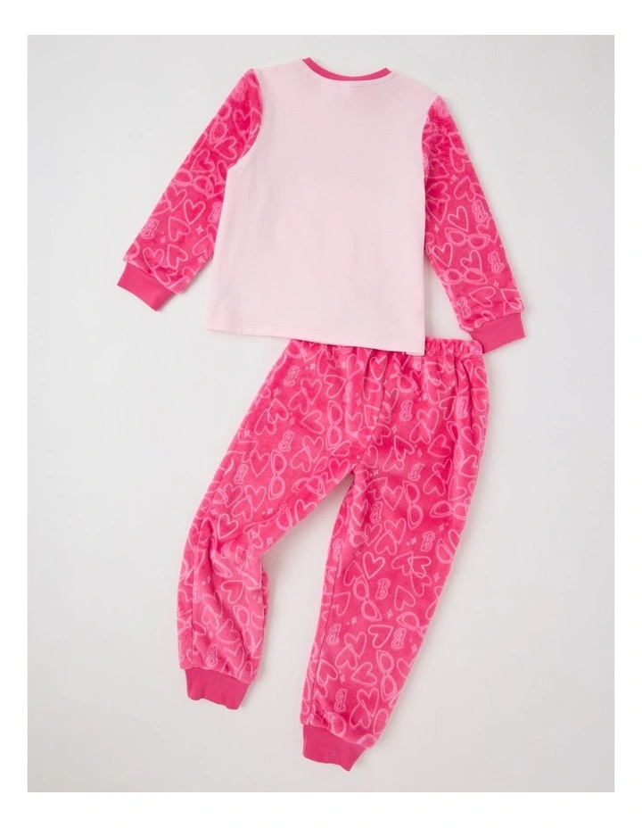 Barbie Fleece Knit Pyjama With Socks in Pink image 2
