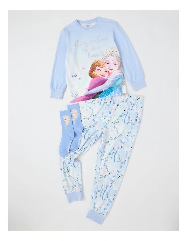 Cosy Knit Pyjama With Socks in Baby Blue image 1
