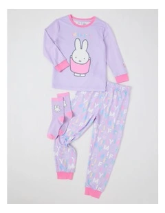 Miffy Cosy Knit Pyjama With Socks in Lilac