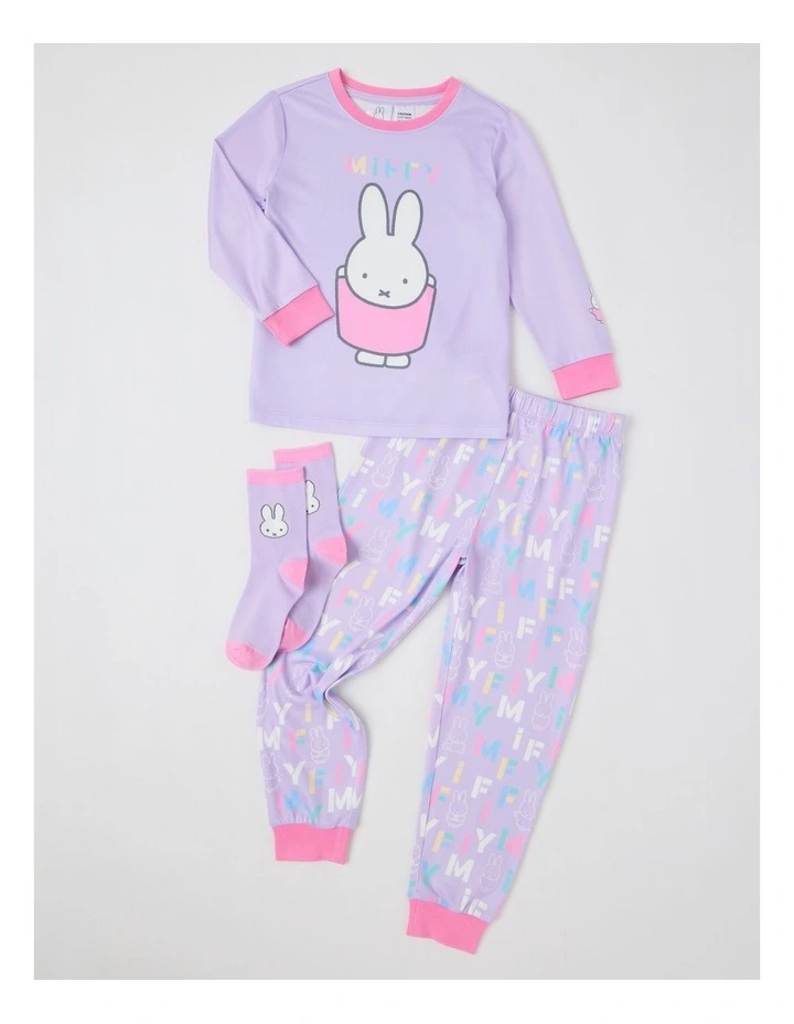 Miffy Cosy Knit Pyjama With Socks in Lilac image 1