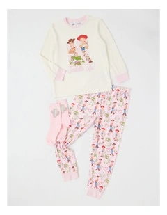 Jessie Cosy Knit Pyjama With Socks in Mulitcolour