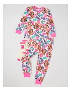 Cosy Knit Pyjama with Socks in Multicolour