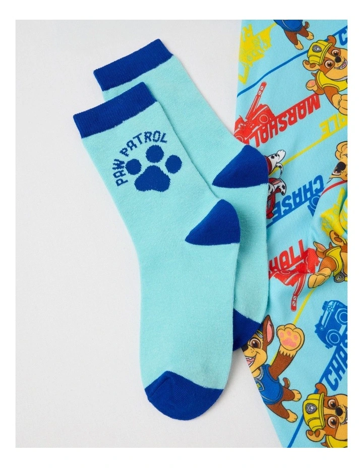 Cosy Knit Pyjama with Socks in Blue image 4