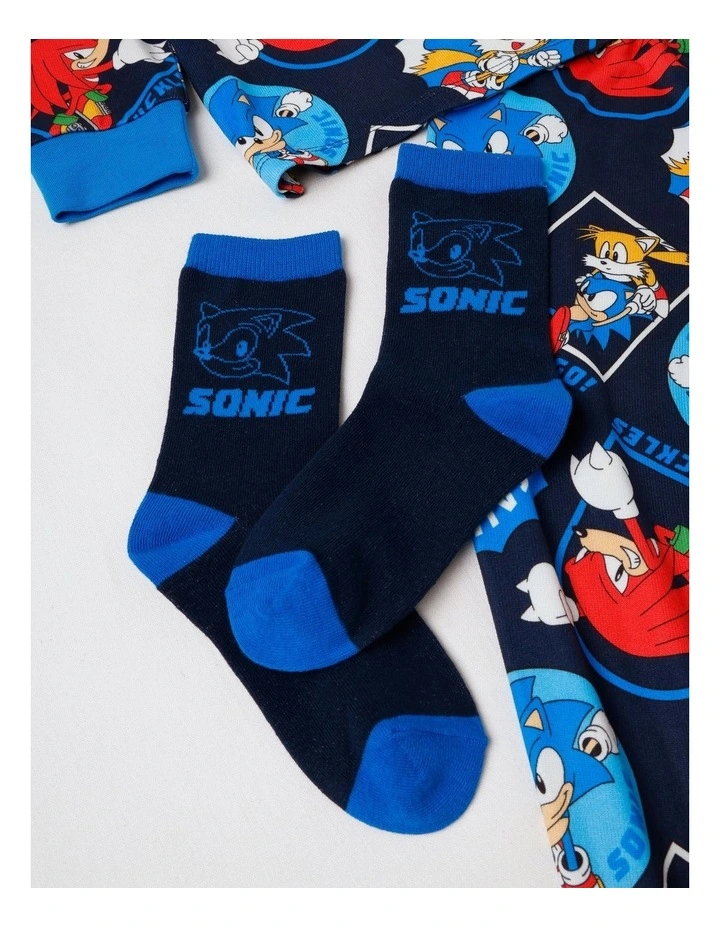 Cosy Knit Pyjama with Socks in Navy image 4