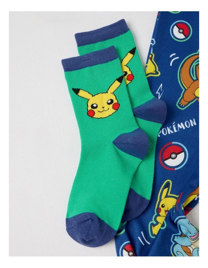 Pokemon Cosy Knit Pyjama With Socks in Bright Blue image 4