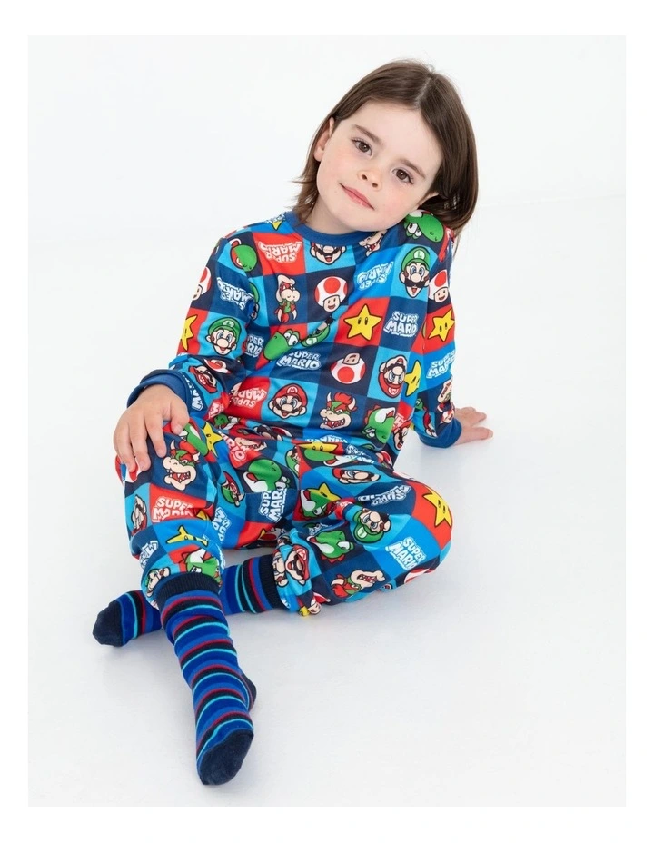 Mario Cosy Knit Pyjama With Socks in Multicolour image 5