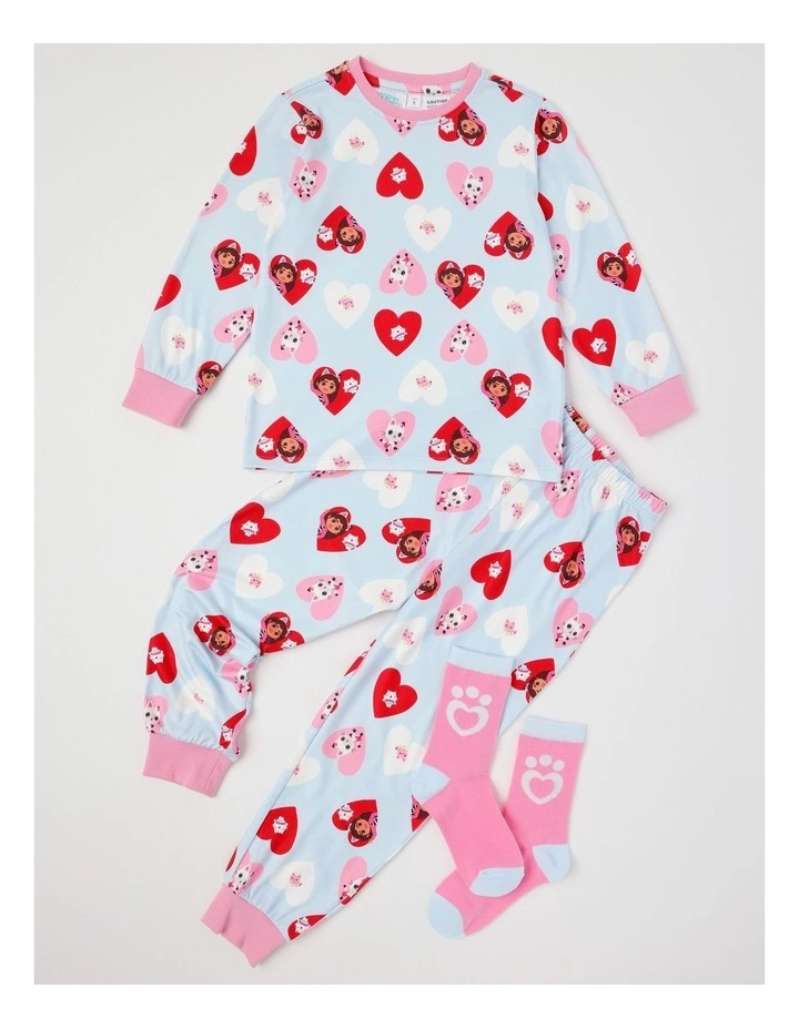 Cosy Knit Pyjama With Socks in Baby Blue image 1