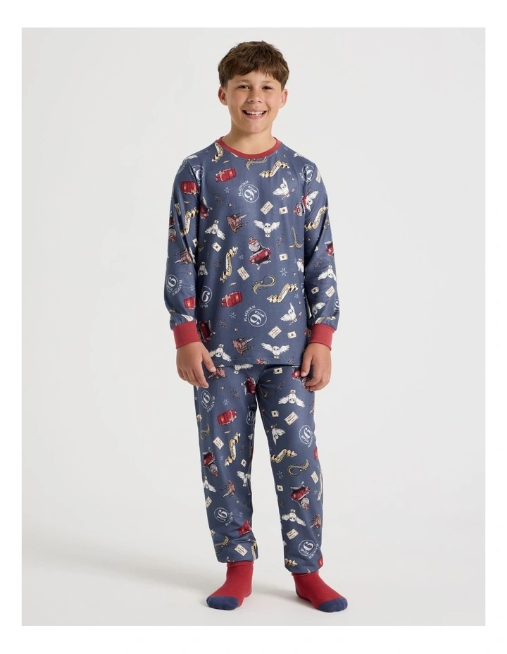 Cosy Knit Pyjama With Socks in Stonewash image 1