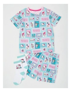 Hello Kitty Stamp Pyjama With A Pair Of Socks Multi