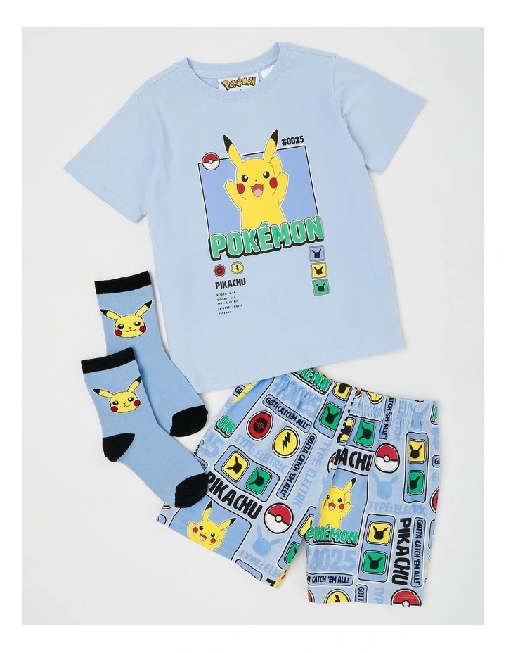 Pokemon Pikachu Pyjama With Socks in Arctic Blue image 1