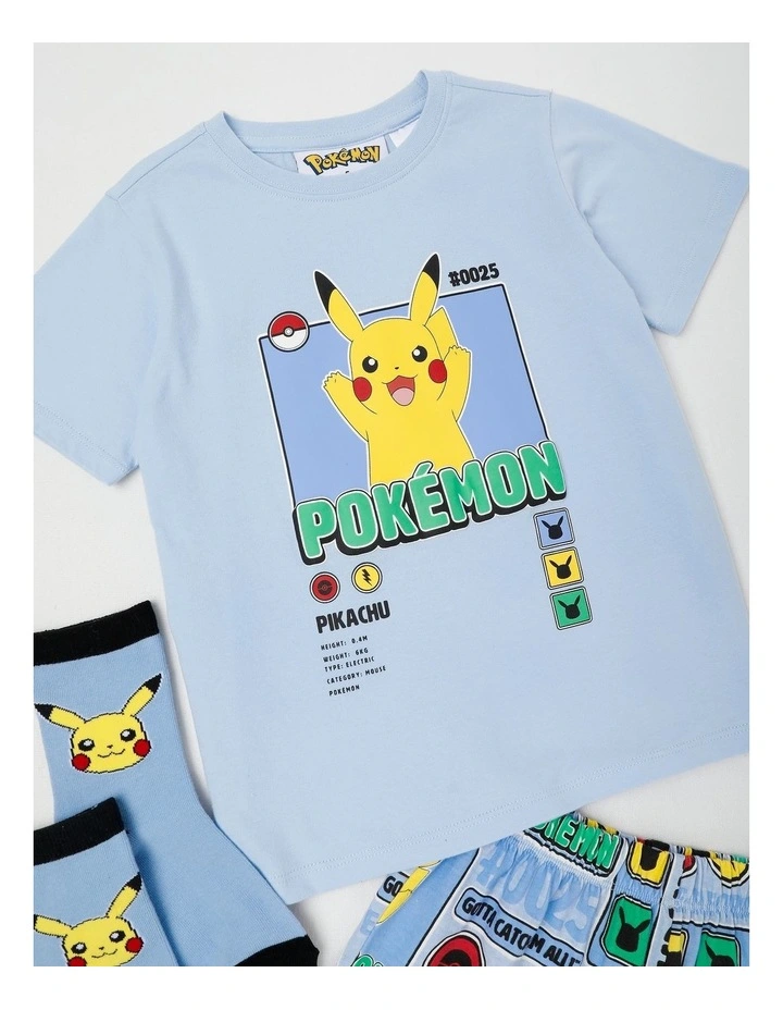 Pokemon Pikachu Pyjama With Socks in Arctic Blue image 2