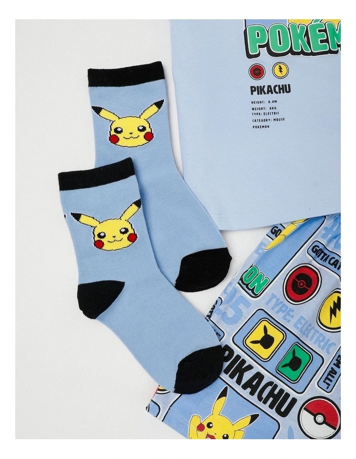 Pokemon Pikachu Pyjama With Socks in Arctic Blue image 4