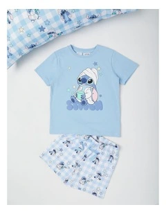 Stitch Pyjamas With A Pillowcase Light Blue