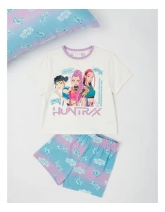 K-Pop Demon Hunters Photographic Pyjamas With A Pillowcase in Cream