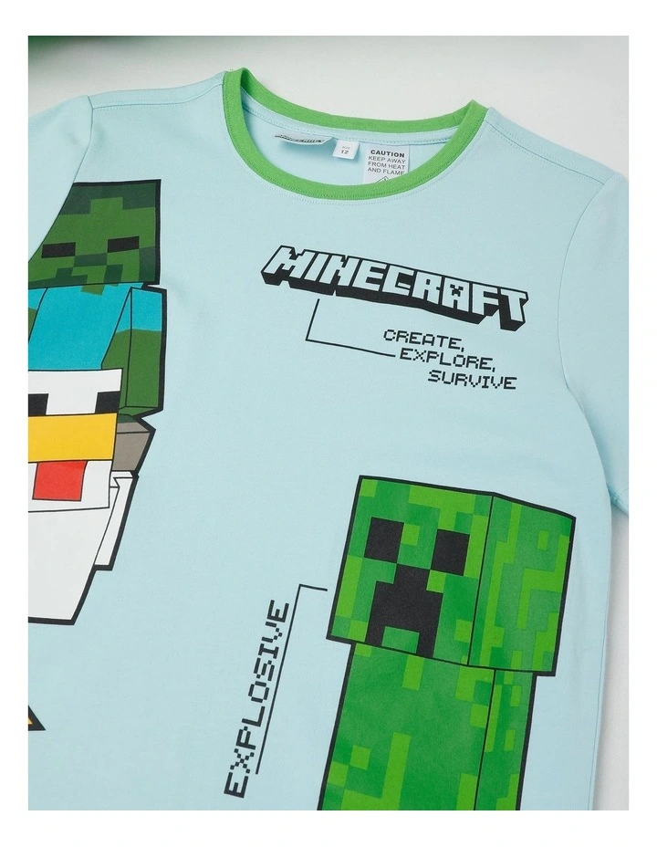 Minecraft Chicken Pyjamas With A Pillowcase in Aqua image 2