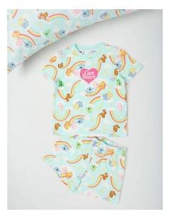 Care Bears Rainbow Pyjamas With A Pillowcase in Aquamarine